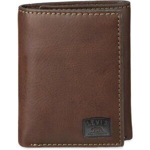 Men's Brown Stitch Wallet Style Includes Window Credit Card Holder Designed